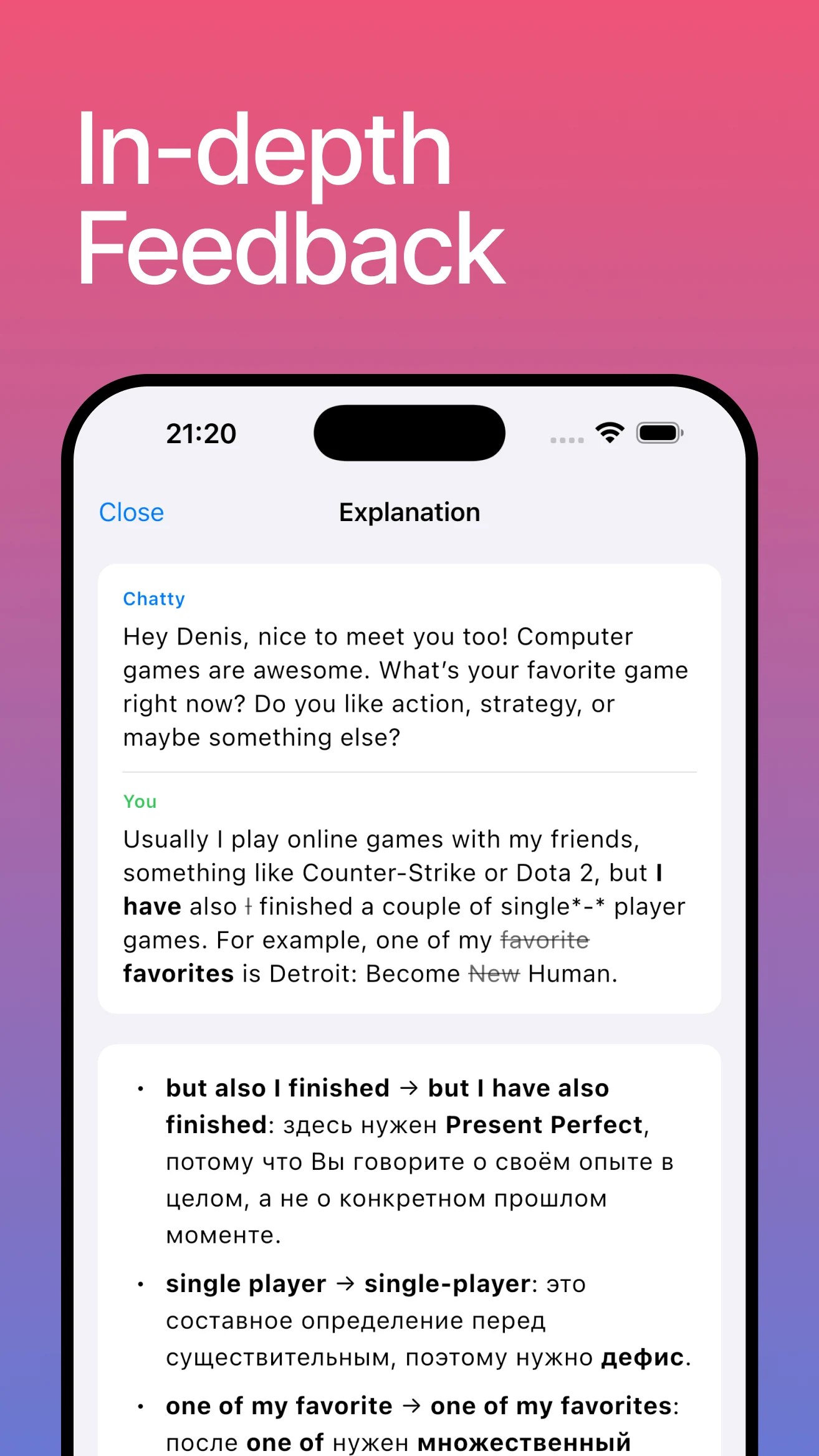 Chatty - English Tutor screenshot
