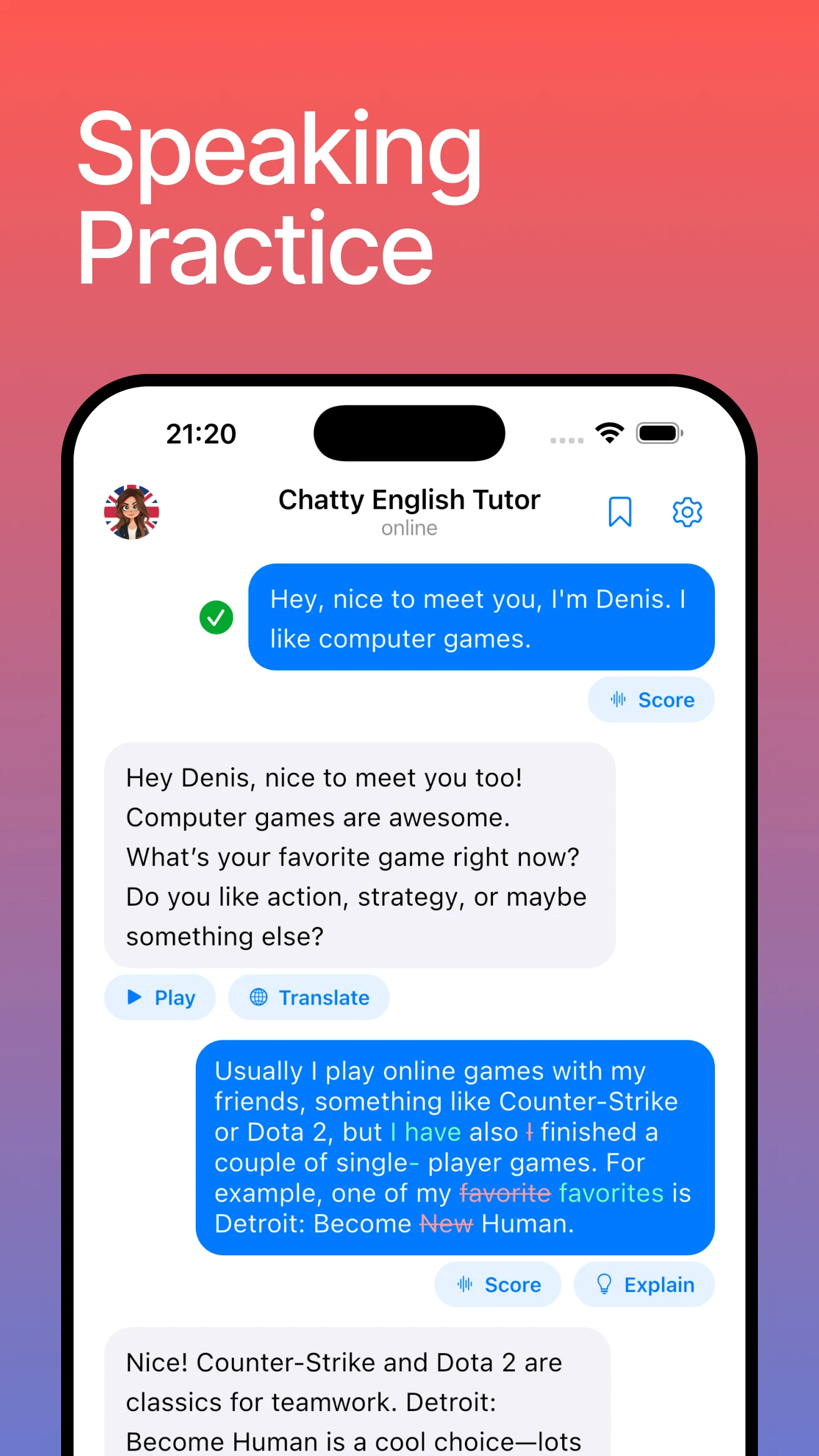 Chatty - English Tutor screenshot